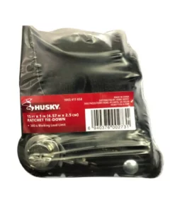 Husky 15 ft. x 1 in. Ratchet Tie-Down Strap with S-Hook
