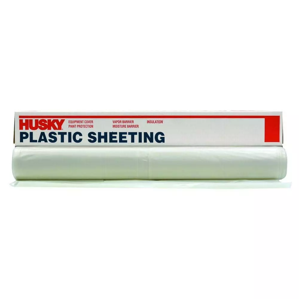 Husky 12 ft. x 100 ft. Clear 3 mil Plastic Sheeting 3 Husky 12 ft. x 100 ft. Clear 3 mil Plastic Sheeting
