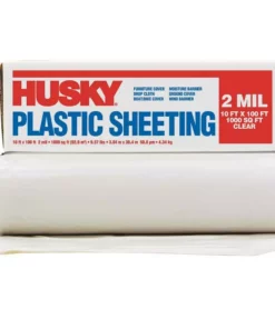 Husky 10 ft. x 100 ft. Clear 2 mil. Plastic Sheeting