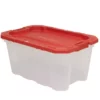 Husky 25 Gal. Latch and Stack Tote in Clear with Red Lid -Deals Hand Tools Zone Store clear husky storage bins 206234 64 1000
