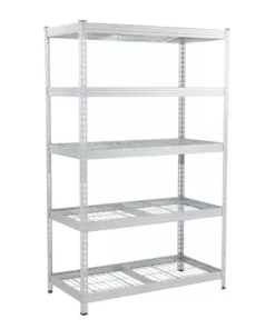 Husky 5-Tier Riveted Steel Garage Storage Shelving Unit in Silver (48 in. W x 78 in. H x 24 in. D)