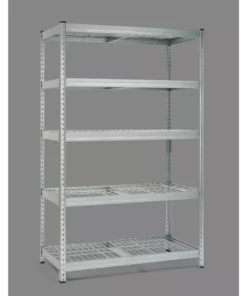 Husky 5-Tier Riveted Steel Garage Storage Shelving Unit in Silver (48 in. W x 78 in. H x 24 in. D) -Deals Hand Tools Zone Store gavanised husky freestanding shelving units 426007 c3 1000