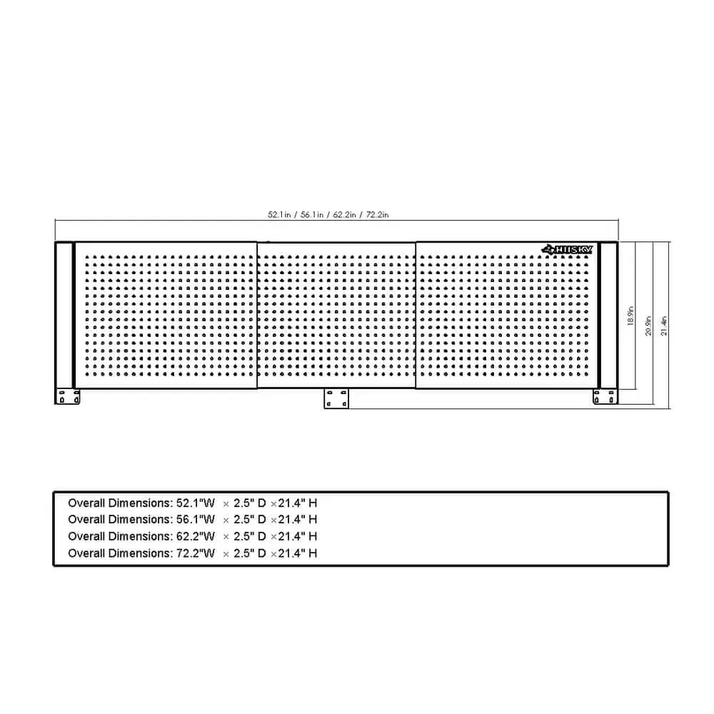 Husky 52 in. W to 72 in. Adjustable Pegboard, Gloss Black 9 Husky 52 in. W to 72 in. Adjustable Pegboard, Gloss Black - Image 7