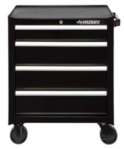 Husky 26.5 in. W x 18 in. D Standard Duty 4-Drawer Rolling Tool Cabinet in Gloss Black -Deals Hand Tools Zone Store gloss black husky tool cabinets hkst98066bk c3 1000