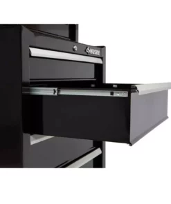 Husky 26.5 in. W x 18 in. D Standard Duty 4-Drawer Rolling Tool Cabinet in Gloss Black -Deals Hand Tools Zone Store gloss black husky tool cabinets hkst98066bk fa 1000