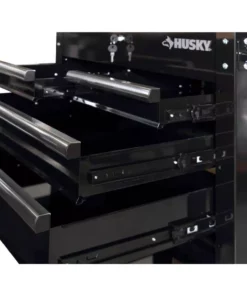 Husky 33 in. W 4-Drawer Mechanics Tool Utility Cart in Gloss Black -Deals Hand Tools Zone Store gloss black husky tool carts houc3304b10 77 1000