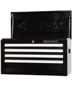 Husky 26 in. W x 12 in. D Standard Duty 4-Drawer Top Tool Chest in Gloss Black 25 Husky 26 in. W x 12 in. D Standard Duty 4-Drawer Top Tool Chest in Gloss Black -Deals Hand Tools Zone Store gloss black husky top tool chests hkst98065bk 4f 1000