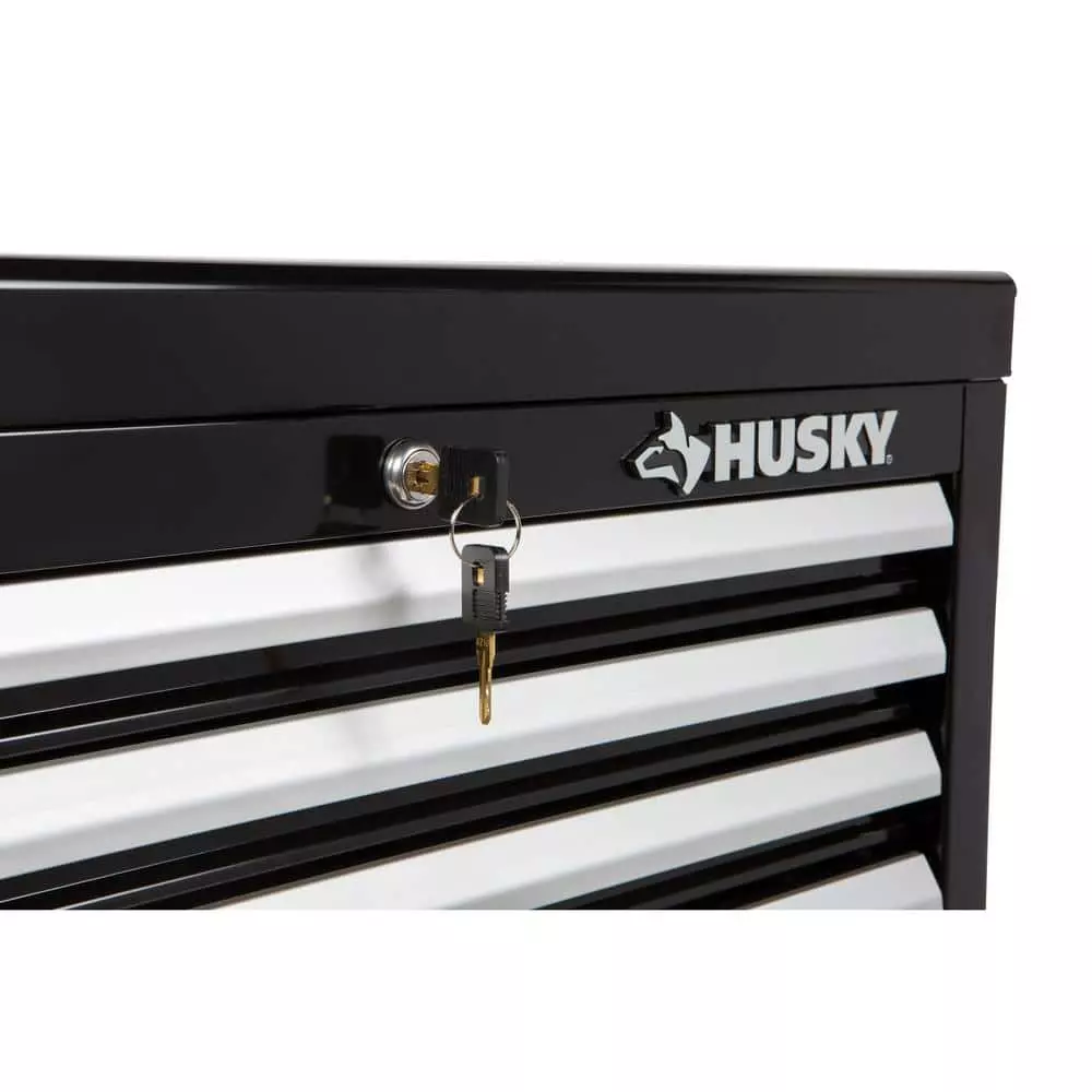 Husky 26 in. W x 12 in. D Standard Duty 4-Drawer Top Tool Chest in Gloss Black 15 Husky 26 in. W x 12 in. D Standard Duty 4-Drawer Top Tool Chest in Gloss Black - Image 13