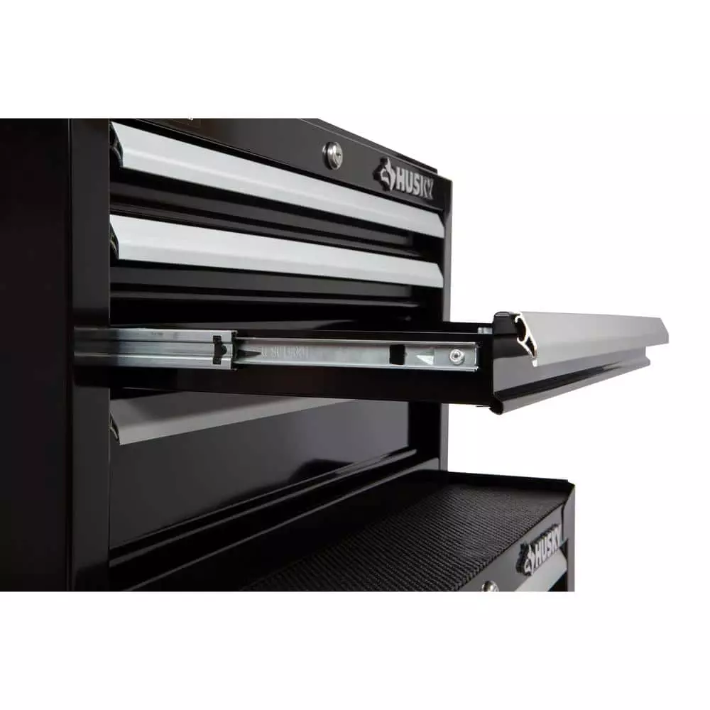 Husky 26 in. W x 12 in. D Standard Duty 4-Drawer Top Tool Chest in Gloss Black 9 Husky 26 in. W x 12 in. D Standard Duty 4-Drawer Top Tool Chest in Gloss Black - Image 7