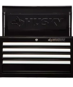 Husky 26 in. W x 12 in. D Standard Duty 4-Drawer Top Tool Chest in Gloss Black 24 Husky 26 in. W x 12 in. D Standard Duty 4-Drawer Top Tool Chest in Gloss Black -Deals Hand Tools Zone Store gloss black husky top tool chests hkst98065bk c3 1000