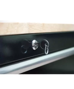 Husky 46 in.W x 51 in. D Standard Duty 9-Drawer Mobile Workbench with Solid Top Full Length Extension Table in Black -Deals Hand Tools Zone Store gloss black with silver trim husky mobile workbenches hotc4609b15m fa 1000