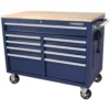 Husky 46 in. W x 24.5 in. D Standard Duty 9-Drawer Mobile Workbench Tool Chest with Solid Wood Top in Gloss Blue 2 Husky 46 in. W x 24.5 in. D Standard Duty 9-Drawer Mobile Workbench Tool Chest with Solid Wood Top in Gloss Blue -Deals Hand Tools Zone Store gloss blue with silver trim husky mobile workbenches h46mwc9gbv2 64 1000