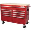 Husky 46 in. W x 24.5 in. D 9-Drawer Gloss Red Deep Tool Chest Mobile Workbench with Hardwood Top -Deals Hand Tools Zone Store gloss red husky mobile workbenches h46mwc9rv2 c 64 1000