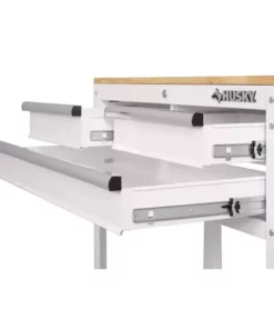 Husky 36 in. 3-Drawer with Solid Wood Top in Gloss White Utility Cart -Deals Hand Tools Zone Store gloss white husky tool carts houc3603bj1 4f 1000