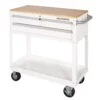 Husky 36 in. 3-Drawer with Solid Wood Top in Gloss White Utility Cart -Deals Hand Tools Zone Store gloss white husky tool carts houc3603bj1 64 1000