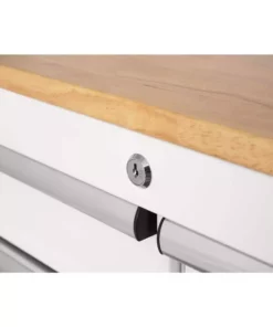 Husky 36 in. 3-Drawer with Solid Wood Top in Gloss White Utility Cart -Deals Hand Tools Zone Store gloss white husky tool carts houc3603bj1 66 1000