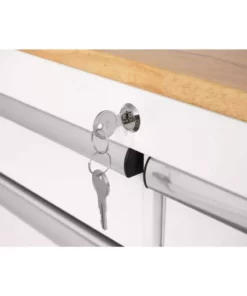 Husky 36 in. 3-Drawer with Solid Wood Top in Gloss White Utility Cart -Deals Hand Tools Zone Store gloss white husky tool carts houc3603bj1 76 1000