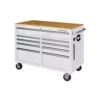 Husky 46 in. W x 24.5 in D Standard Duty 9-Drawer Mobile Workbench Tool Chest with Solid Wood Top in Gloss White -Deals Hand Tools Zone Store gloss white with silver trim husky mobile workbenches hotc4609bj6m 64 1000