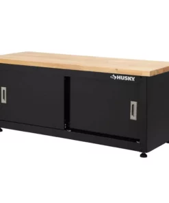 Husky Steel Storage Bench in Black (48 in. W x 20 in. H x 18 in. D)