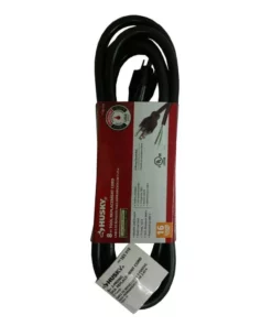 Husky 8 ft. 16/3 Medium-Duty Tool Replacement Cord in Black