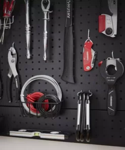 Husky Steel Pegboard Set in Black (28 in. W x 23.5 in H) for Heavy Duty Welded Steel Garage Storage System -Deals Hand Tools Zone Store husky black husky pegboards hsl0222 4f 1000