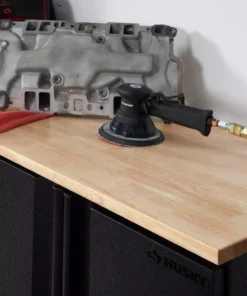 Husky Pro Duty Welded 20-Gauge Steel 2-Door Garage Base Cabinet in Black LINE-X (28 in. W x 33 in. H x 21.5 in. D) -Deals Hand Tools Zone Store husky black linex husky free standing cabinets htc1000001 lx 1d 1000