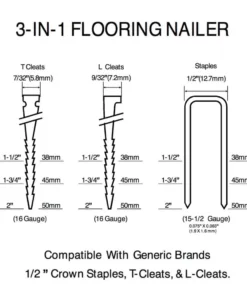 Husky Pneumatic 3-in-1 Flooring Nailer and Brad Nailer Combo Kit (2-Piece) -Deals Hand Tools Zone Store husky floor nailers hduflbr50 1f 1000