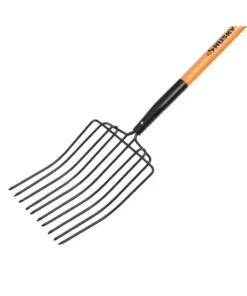 Husky 47 in. L Wood Handle 10-Tines Welded Bedding Fork -Deals Hand Tools Zone Store husky garden forks 618039 4f 1000