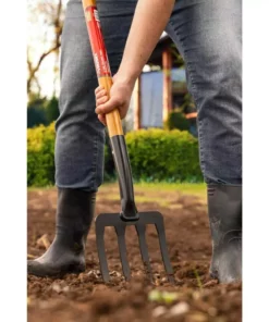 Husky 28 in. D-Grip Short Wood Handle 4-Tine Spading Garden Fork -Deals Hand Tools Zone Store husky garden forks 77118 950 44 1000