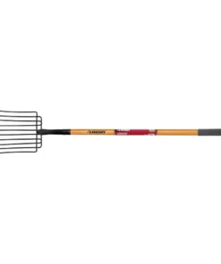 Husky 47 in. Wood Handle 10-Tines Welded Bedding Garden Fork