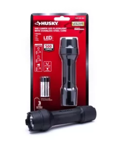 Husky 500 Lumens Tough Stainless Steel Core Multi-Setting LED Flashlight, Impact and Water Resistant with Batteries -Deals Hand Tools Zone Store husky handheld flashlights hsk1pak500psf1 fa 1000