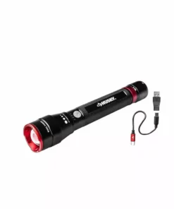 Husky 1500 Lumens Dual-Power Focusing LED Rechargeable Flashlight 3 Modes with USB Port and Rechargeable Battery