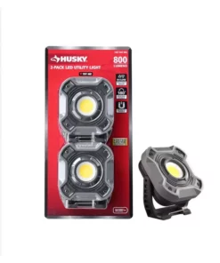 Husky 800-Lumen LED Utility Lights 2-Modes with Magnetic Handle and Batteries (2-Pack) -Deals Hand Tools Zone Store husky handheld flashlights hsky8002pkul 40 1000