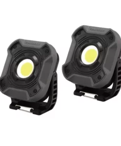 Husky 800-Lumen LED Utility Lights 2-Modes with Magnetic Handle and Batteries (2-Pack)