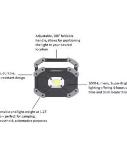 Husky 1000 Lumens LED Utility Light -Deals Hand Tools Zone Store husky handheld spotlights 99878 d4 1000