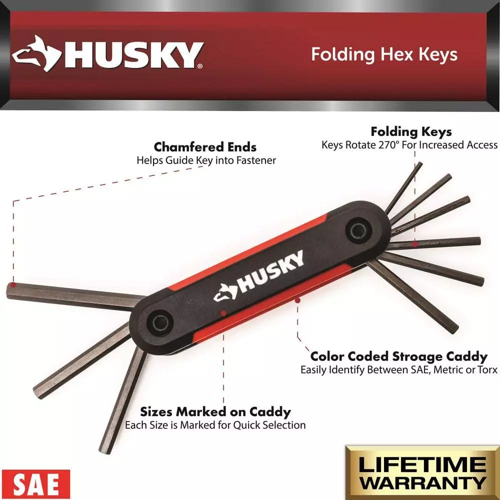 Husky SAE/Metric Folding Hex Key Set With Bonus Torx Set (3-Piece) 5 Husky SAE/Metric Folding Hex Key Set With Bonus Torx Set (3-Piece) - Image 3