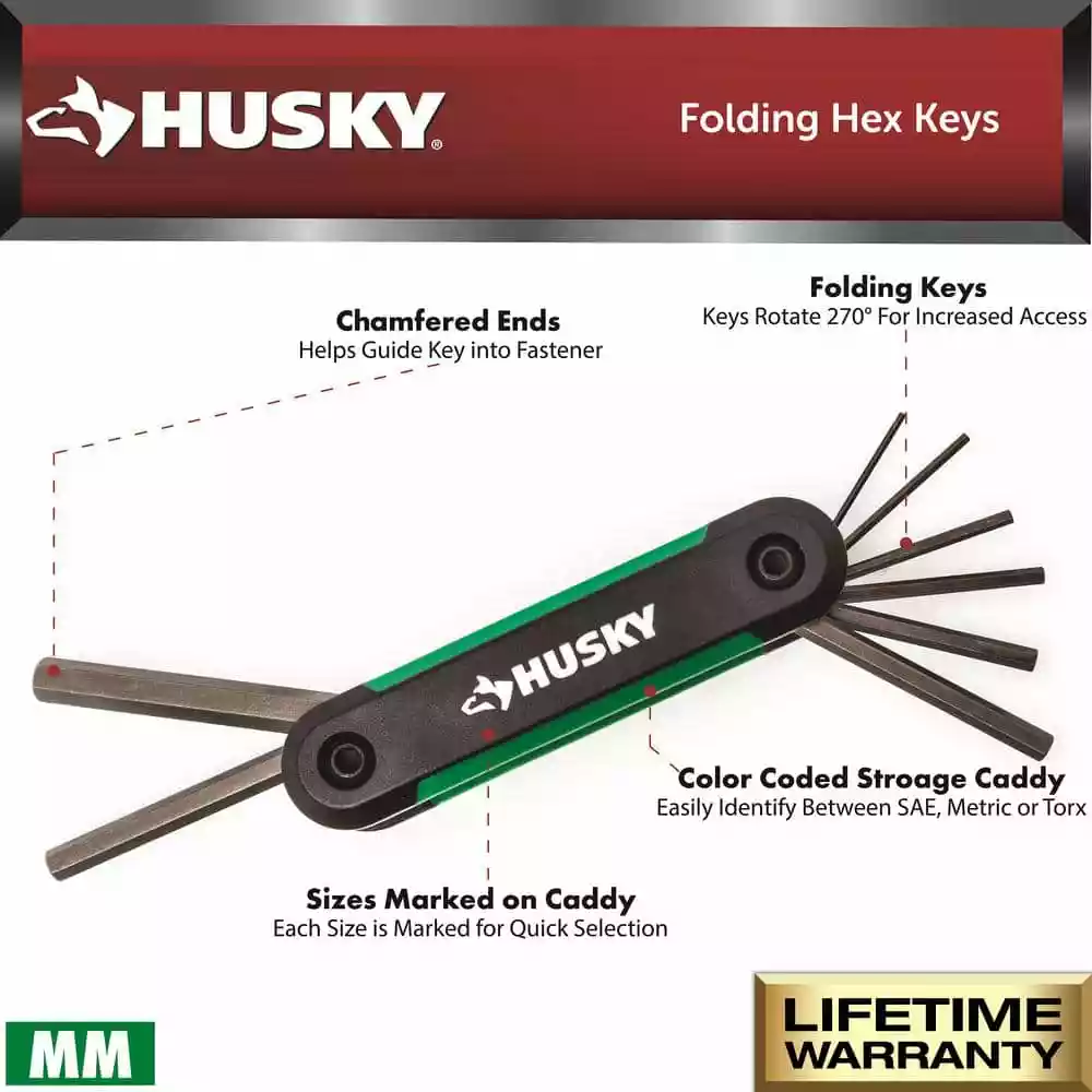 Husky SAE/Metric Folding Hex Key Set With Bonus Torx Set (3-Piece) 4 Husky SAE/Metric Folding Hex Key Set With Bonus Torx Set (3-Piece) - Image 2