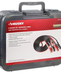 Husky 20 ft. 4-Gauge Booster Cables -Deals Hand Tools Zone Store husky jumper cables 0160420 ul1 1f 1000