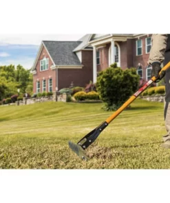 Husky 54 in. Long Wood Handle 19-Tine Adjustable Thatch Rake -Deals Hand Tools Zone Store husky landscaping rakes 77113 950 1f 1000