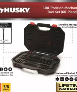Husky 3/8 in. Drive 100-Position Universal SAE and Metric Mechanics Tool Set (60-Piece) -Deals Hand Tools Zone Store husky mechanics tool sets h10060mtsrm 40 1000
