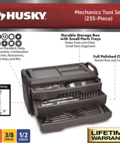 Husky Mechanics Tool Set (235-Piece) -Deals Hand Tools Zone Store husky mechanics tool sets h235mtschest 40 1000