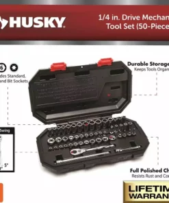Husky 1/4 in. Drive Mechanics Tool Set (50-Piece) -Deals Hand Tools Zone Store husky mechanics tool sets h50mts4d 40 1000