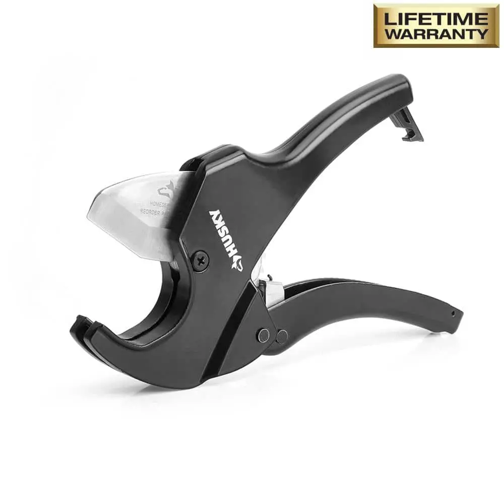 Husky 1-1/4 in. and 2 in. Ratcheting PVC Cutter Set 3 Husky 1-1/4 in. and 2 in. Ratcheting PVC Cutter Set