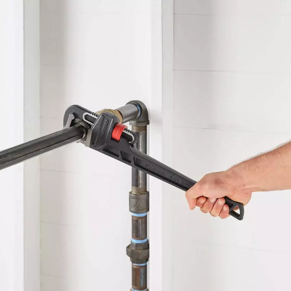 Husky 18 in. Heavy-Duty Cast Iron Pipe Wrench with 2 in. Jaw Capacity 11 Husky 18 in. Heavy-Duty Cast Iron Pipe Wrench with 2 in. Jaw Capacity - Image 9