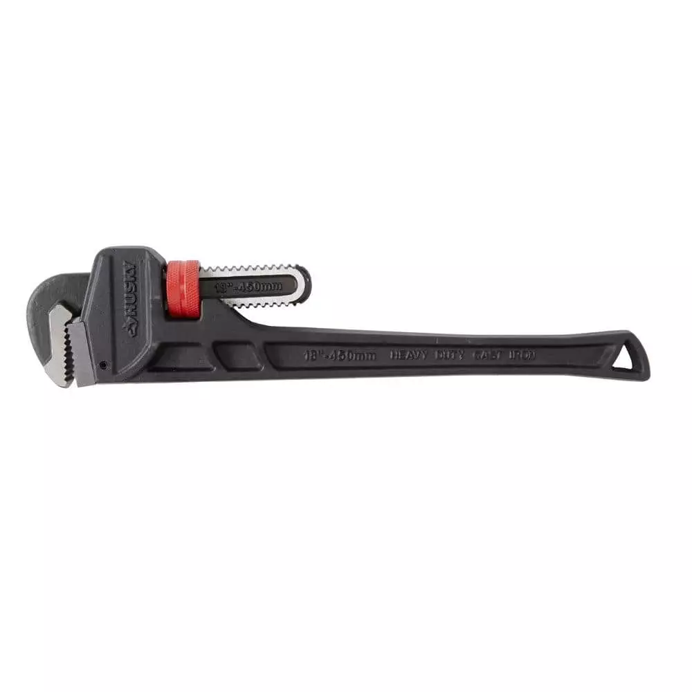 Husky 18 in. Heavy-Duty Cast Iron Pipe Wrench with 2 in. Jaw Capacity 10 Husky 18 in. Heavy-Duty Cast Iron Pipe Wrench with 2 in. Jaw Capacity - Image 8