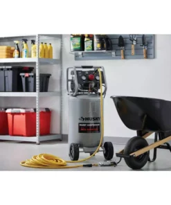 Husky 20 Gal. Vertical Electric-Powered Silent Air Compressor -Deals Hand Tools Zone Store husky portable air compressors 3332013 4f 1000