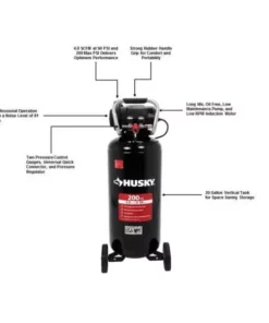 Husky 20 Gal. 200 PSI Oil Free Portable Vertical Electric Air Compressor -Deals Hand Tools Zone Store husky portable air compressors c202h 4f 1000
