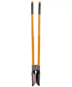 Husky 47 in. L Wood Handle Carbon Steel Post Hole Digger with Grip