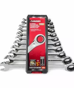 Husky Ratcheting SAE Combination Wrench Set (11-Piece) -Deals Hand Tools Zone Store husky ratcheting wrenches hrw11pcsae 4f 1000