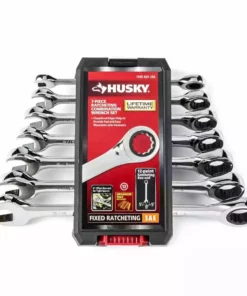 Husky Ratcheting SAE Combination Wrench Set (7-Piece) -Deals Hand Tools Zone Store husky ratcheting wrenches hrw7pcsaen 4f 1000